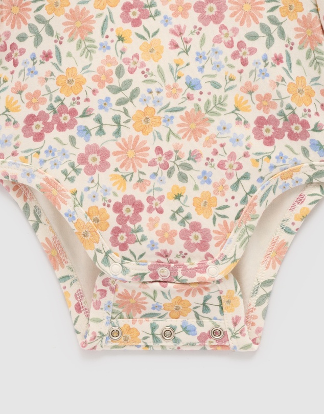 Purebaby - Wild Flower Collar Bodysuit -Kids-Babies