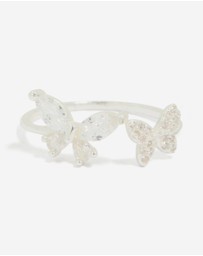 Lovisa - Sterling Silver Cubic Zirconia Adjustable Butterfly Ring