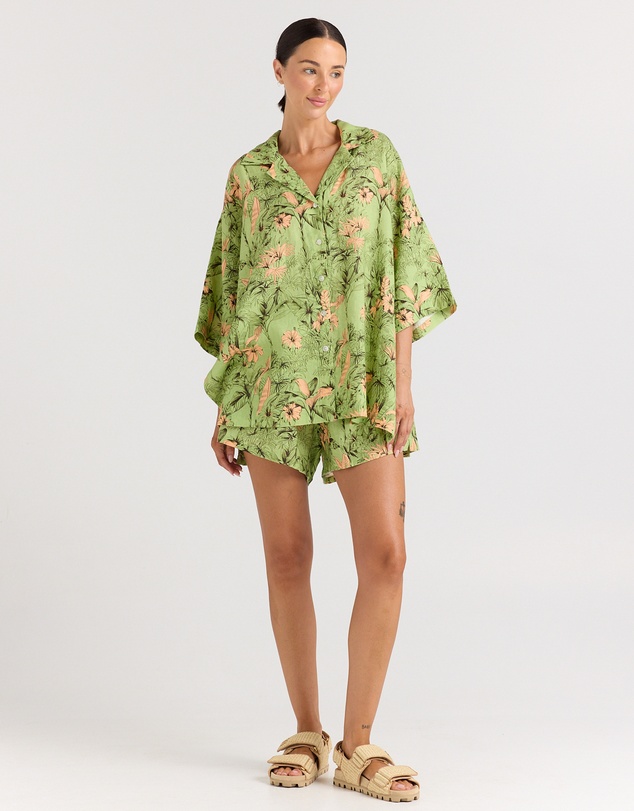 Poolside Paradiso - Tropico 100% Linen Over Shirt - Margarita