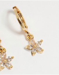 Lovisa - Gold Plated Brass Flower Chain Earrings 4-Pack