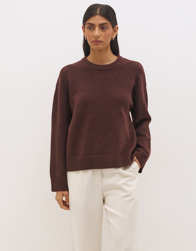 MON RENN - Detachable Scarf Knit Jumper