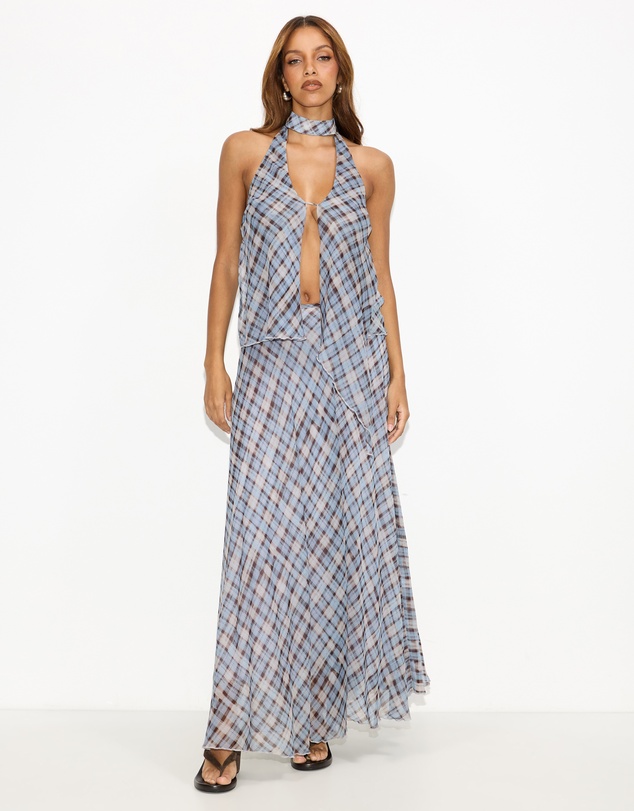 Dazie - Afloat Check Halter Top