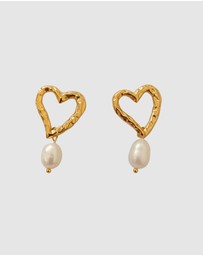 Izoa - Penelope Heart Stud Earrings