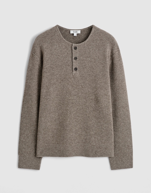 COS - Knitted Merino-Yak Henley Top