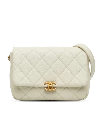 Pre-Loved by Azura Reborn - Pre-Loved Small Quilted Caviar Chain Melody Flap