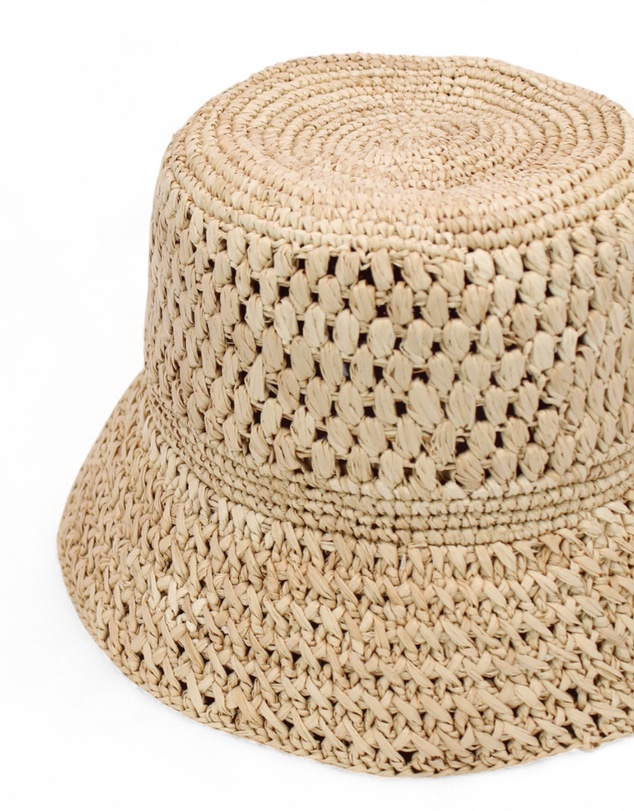 Morgan & Taylor - Coralia Crochet Bucket Hat in Natural