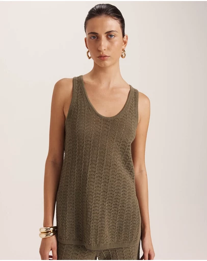 SABA - Prue Cotton Crochet Tank