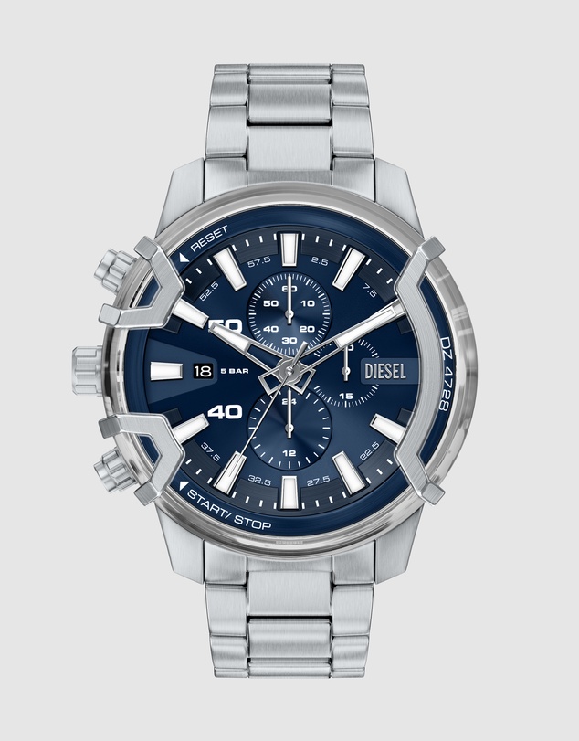 Diesel - Griffed Silver Tone Chronograph Watch