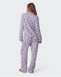 Bras N Things - Strawberry Patch Long Sleeve - Light Blue/ Print