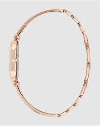 Furla - Ooh Rose Gold-Tone 19mm Black Enamel Bangle Watch