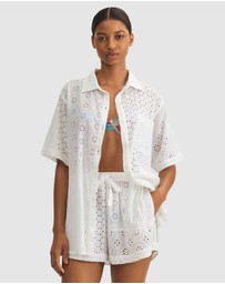 Polo Ralph Lauren - Patchwork Eyelet Shirt & Shorts Cotton Beachwear Set