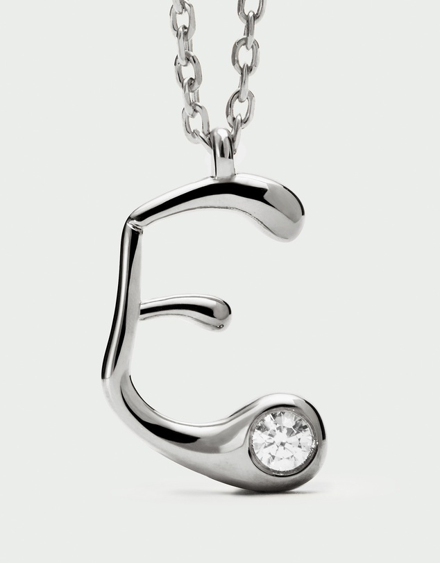 PDPAOLA - Initial 2026 E Silver Pendant Necklace