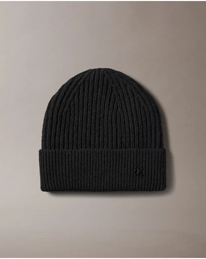 Calvin Klein - Wool Blend Signature Logo Beanie