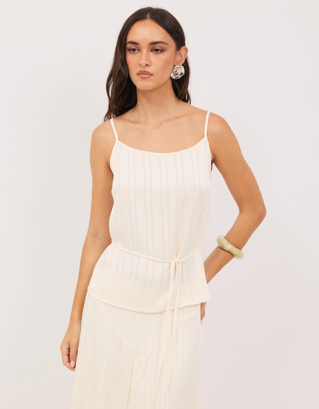 Calli - Sayer Satin Boat Neck Top