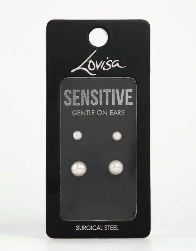 Lovisa - Gold Plated Surgical Steel Pearl Stud Earrings 2-Pack