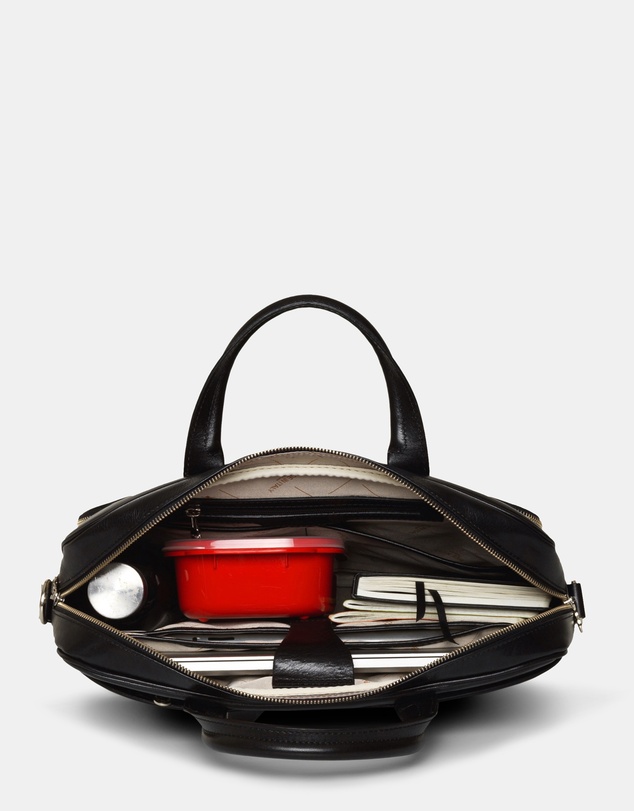 Republic of Florence - Pretoria Black Leather Laptop Briefcase