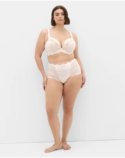 City Chic - Plus size Ophelia Push Up Bra - ivory