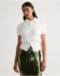 Decjuba - Rosie Fluffy Knit Polo Tee