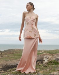 JUSTIN TONG - Ellaire Beaded Cascade Dress
