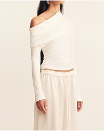 Shona Joy - Aby Draped Asymmetrical LS Top