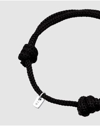 Kuzzoi - ICONIC EXCLUSIVE - Bracelet Men Oval Black Nylon in 925 Sterling Silver