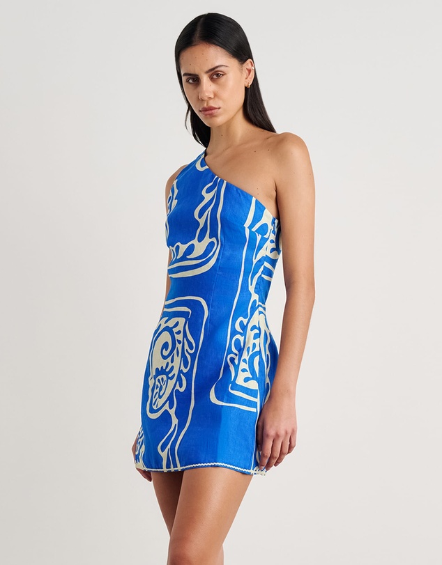 Jag - Ceezee Asymmetric Linen Mini Dress
