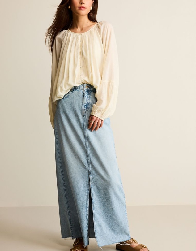 NEXT - Pleat Front Button Through Long Sleeve Blouse