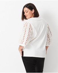 17 Sundays - Cutwork Lace Sleeve Top