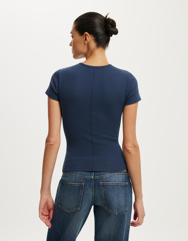 Cotton On - Blake Rib Crew Short Sleeve
