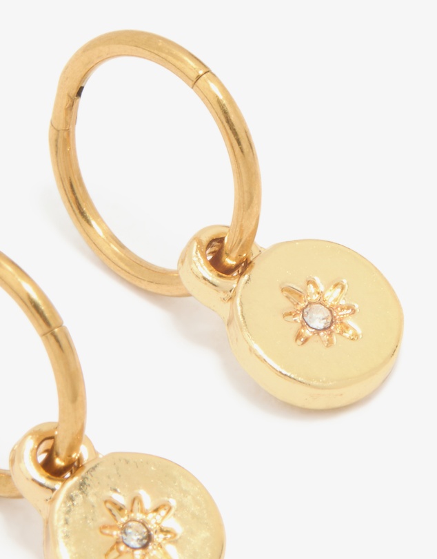 Lovisa - Gold Plated Surgical Steel Thin Disc Star Clicker Eaerings