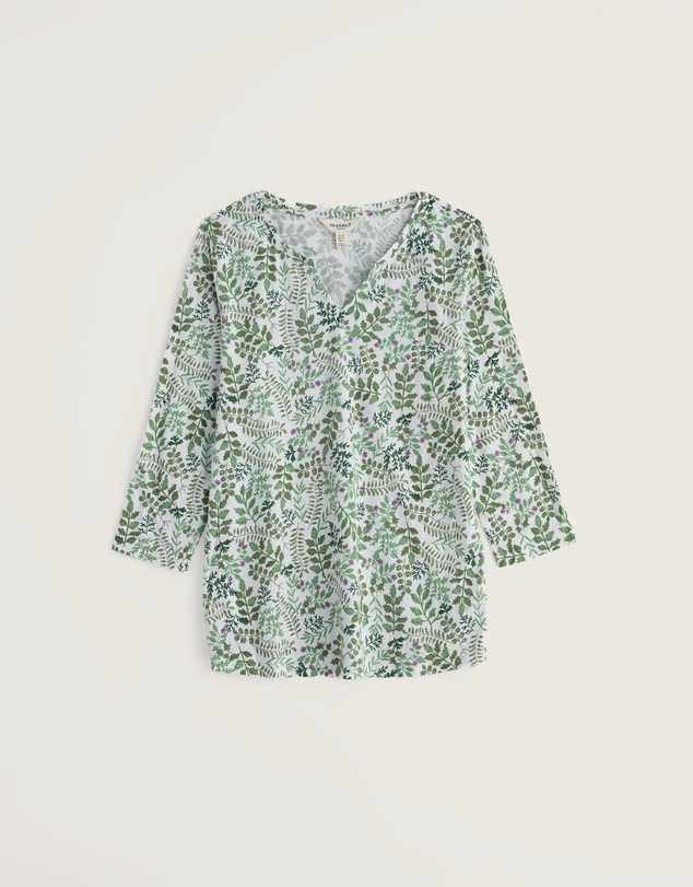 Seasalt - Seasalt Cornwall Green Kellow 3/4 Sleeve Jersey Top