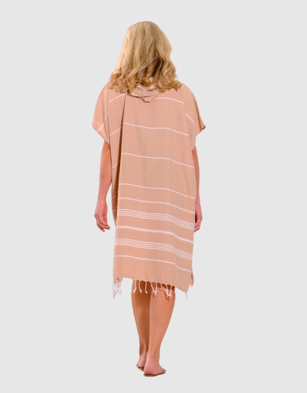 Tolu Australia - Adult Hooded Beach Towel in Pale Brown – Quick-Dry Swim Poncho for Swimming & Surfing