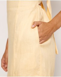 AERE - Fia Linen Strapless Mini Dress