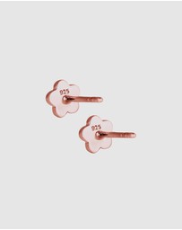 Elli Jewelry - Earrings Kids Flower Crystals 925 Sterling Silver Rose Gold-Plated