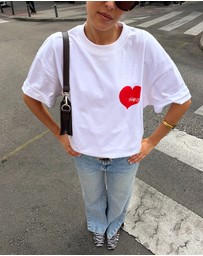 SSAINT - Heart Tee White & Red