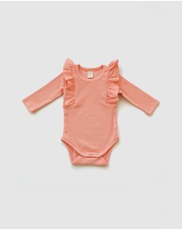 WITH LOVE FOR KIDS - Shimmy Wide Ribbed Long Sleeve Onesie - Babies