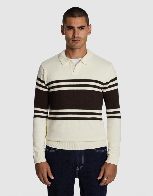 yd. - Leon Stripe Polo Knit Jumper