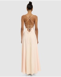 With Harper Lu - Frill Backless Maxi Dress