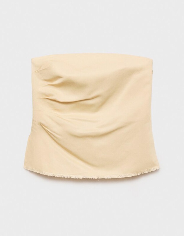 M.N.G - Strapless Linen Blend Top