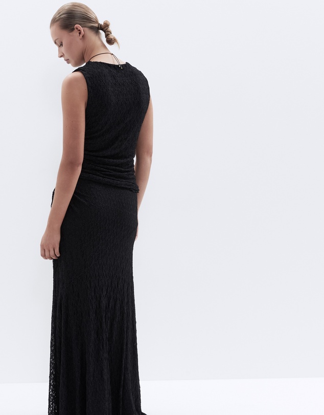 UNISON - Lace Ruched Maxi Skirt