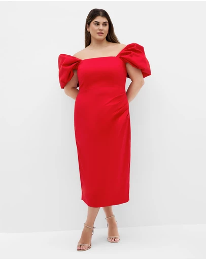 City Chic - Elyse Off Shoulder Midi Dress