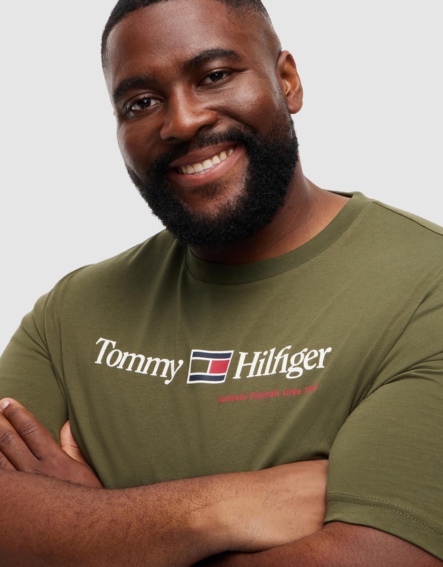 Tommy Hilfiger - Big & Tall Logo Jersey Crew Neck T-Shirt