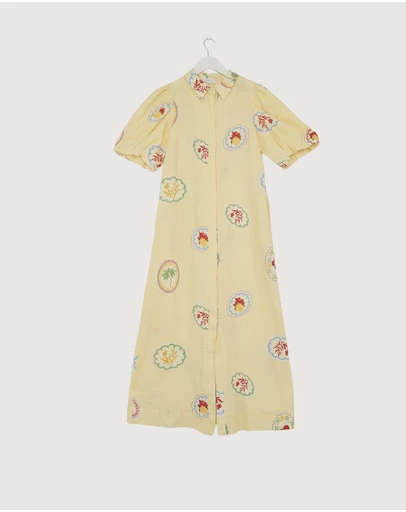 Revibe - Repaired AERE Marisol Midi Shirt Dress - AU 8