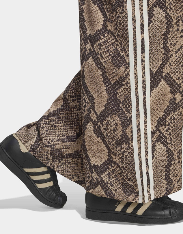adidas Originals - SATIN SNAKE PRINT WIDE LEG TRACK PANTS Womens