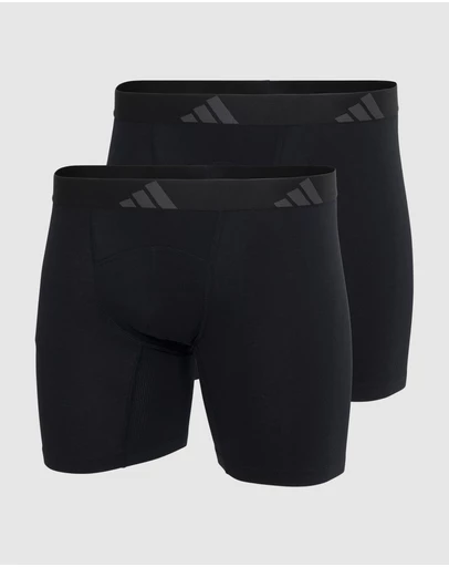adidas Sportswear - 2 Pack Active Flex Cotton Ergonomic Boxer Brief Underwear