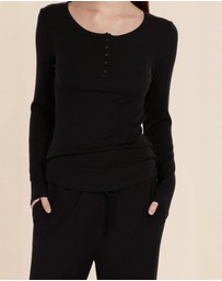 Gingerlilly - Lille Ribbed Long Sleeve Henley Top