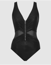 Miraclesuit Swimwear  - Network New Vive Underwire Zip Front One Piece Shaping Swimsuit