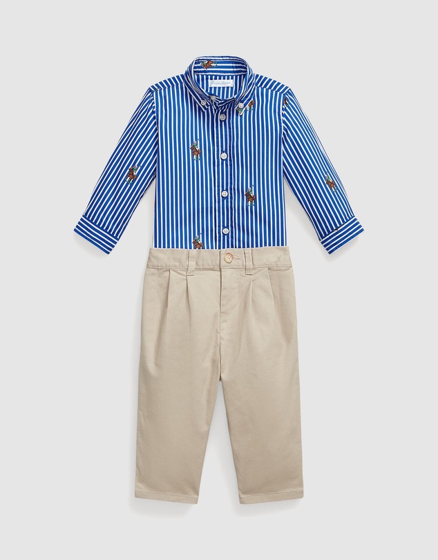Polo Ralph Lauren - Polo Bear Shirt & Flex Abrasion Pants Set - Babies