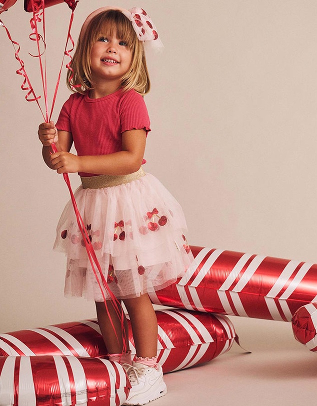 Huxbaby - Sequin Cherry Pie Tulle Skirt - Babies-Teens