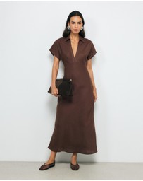AERE - Evelina Linen Midi Dress